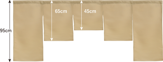 三つ割れのれん丈変更